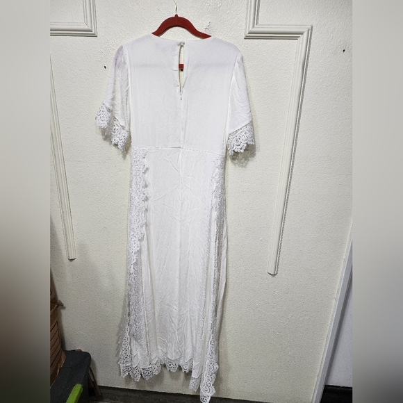 sweeten the occasion white lace short sleeve maxi dress Lulus Sweeten the Occasion White Lace Short Sleeve Maxi Dress M Wedding  Party